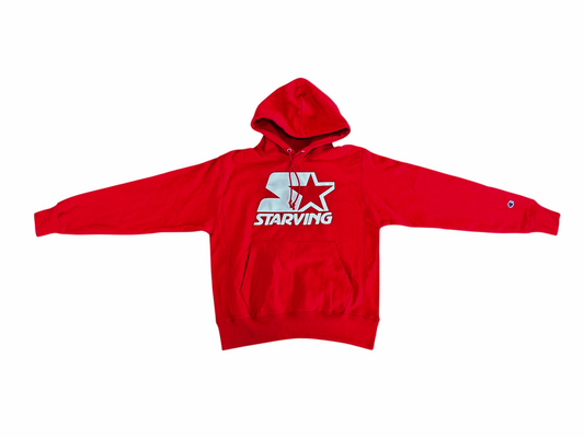 STARVING “BOOTLEG” HOODIE - RED - S1051 CHAMPION REVERSE WEAVE ®